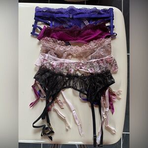 Five Pairs Victorias Secret Garters XS-SMALL